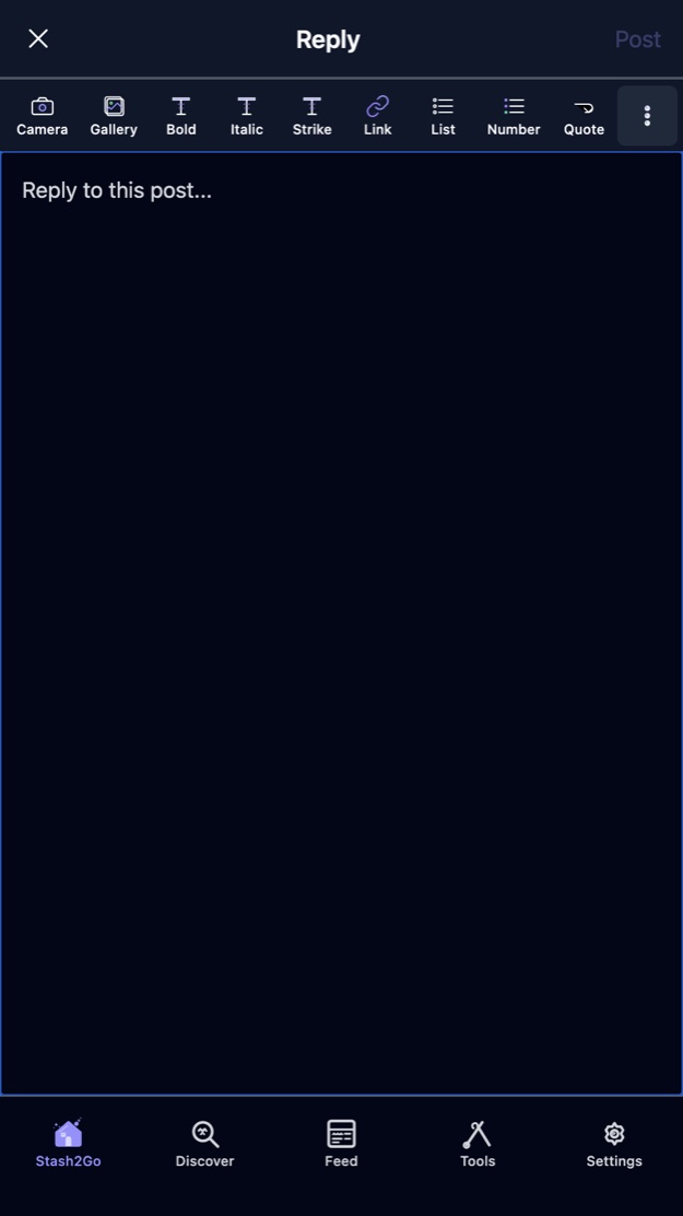 The reply editor with its formatting and insert buttons