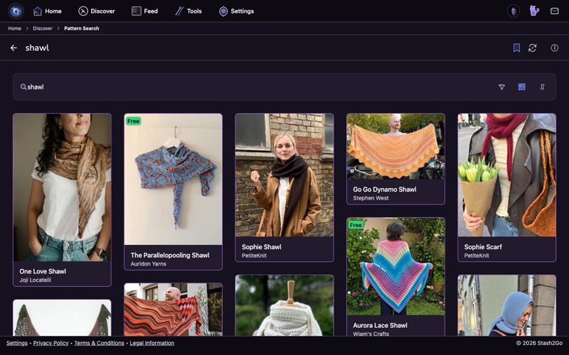 Pinning a pattern search with its filters from the search screen