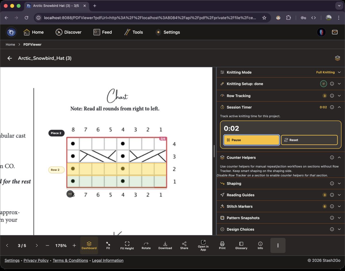Session timer showing elapsed time, with the Counter Helpers section visible below
