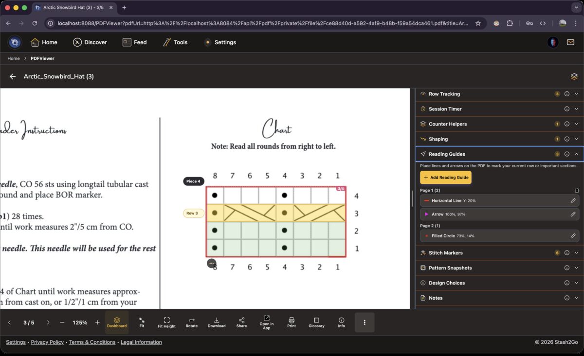Reading Guides section in the Smart Pattern Reader sidebar
