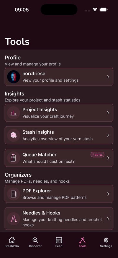 Stash2Go Ravelry app - Knitting tools, row counters, and project insights