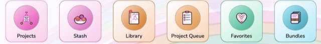 The six home tiles in the Rainbow Prism colour theme