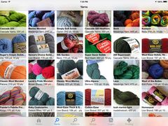 Stash2Go on iPad - yarn stash grid view